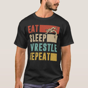 T-shirt Mangez Lutte de sommeil Répétez Chemise, Drôle Poi