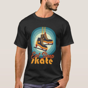 T-shirt Mangez Patinage De Sommeil Vintage Retro Patinage