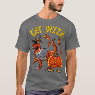 T-shirt Mangez Pizza Drôle Turquie T Rex Jeunes Thanksgivi