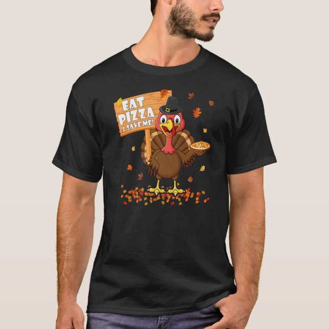 T-shirt Mangez Pizza et sauvez la Turquie Adulte Vegan Enf (Devant)