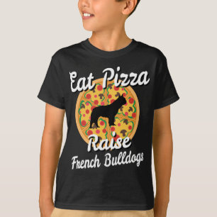 T-shirt Mangez Pizza Raise Chien Français Buldogs