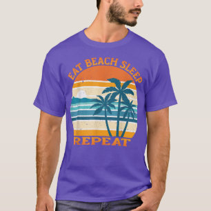 T-shirt Mangez Plage Dormir Répéter Vacances Tropicales Ét