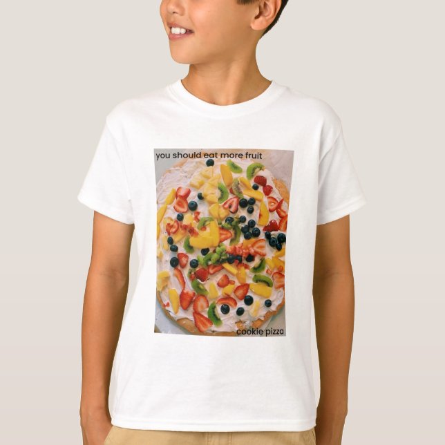 T-shirt Mangez Plus De Fruits Cookie Pizza (Devant)
