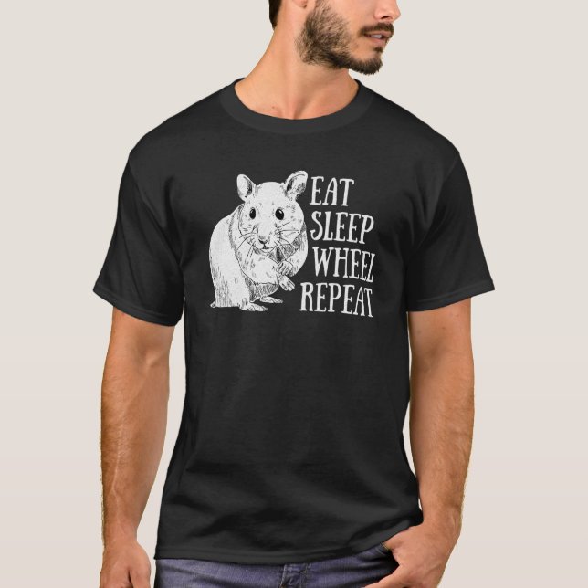 T-shirt Mangez Roue De Sommeil Répéter Hamster Cute Et Des (Devant)