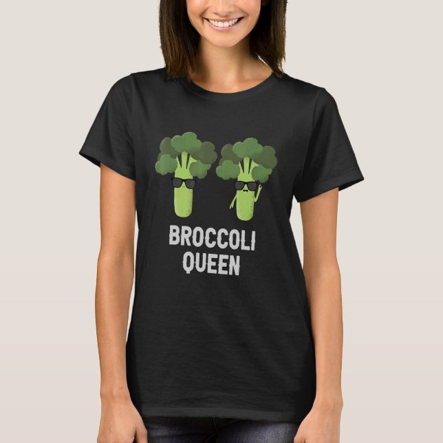 T-shirt Mangez sain J'aime Broccoli Queen Plante à base de (Devant)