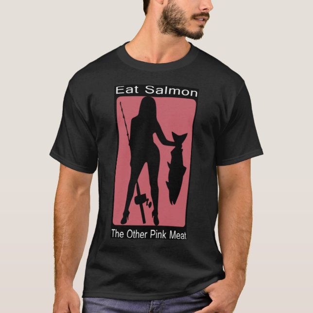 T-shirt Mangez Saumon L'Autre Viande Rose (Devant)