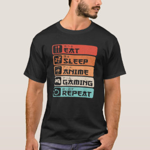 T-shirt Mangez Sleep Anime Jeu Répéter Funny Video Gamer G
