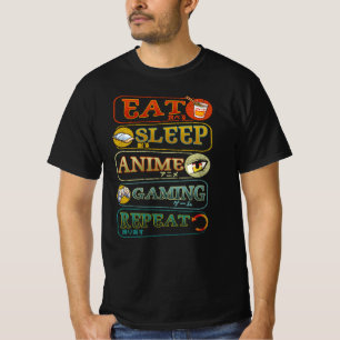 T-shirt Mangez Sleep Anime Jeu Répétez Gamer Vidéo japonai