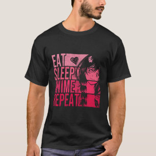 T-shirt Mangez Sleep Anime Répéter Anime