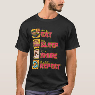 T-shirt Mangez Sleep Anime Répéter Anime Manga Cadeau Fill