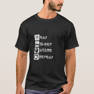 T-shirt Mangez Sleep Anime Répéter Drôle Anime Lover Otaku