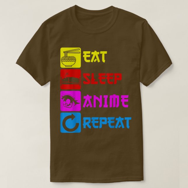 T-shirt Mangez Sleep Anime Répéter Manga Japon Dire Cospla (Design devant)