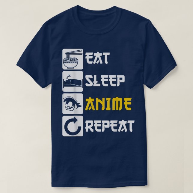 T-shirt Mangez Sleep Anime Répéter Manga Japon Dire Cospla (Design devant)