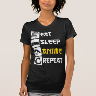 T-shirt Mangez Sleep Anime Répéter Manga Japon Dire Cospla