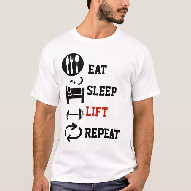 T-shirt Mangez Sleep Ascenseur Répétez Gymnase de poids (Devant)