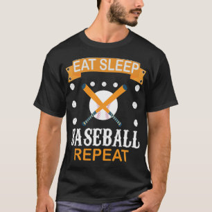 T-shirt Mangez Sleep Baseball Répéter Baseball Amateurs de