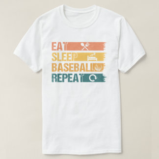T-shirt Mangez Sleep Baseball Répéter Baseball Joueur Drôl