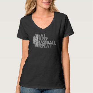 T-shirt Mangez Sleep Baseball Répéter Baseball Joueur Funn