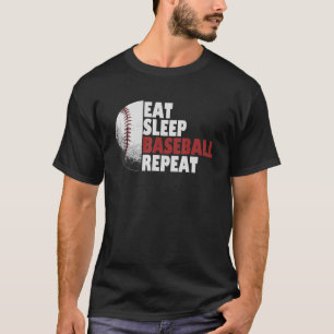 T-shirt Mangez Sleep Baseball Répéter Baseball Joueur Funn