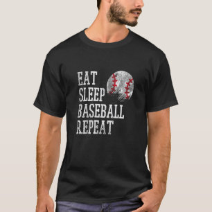 T-shirt Mangez Sleep Baseball Répéter Coach Joueur de l'éq