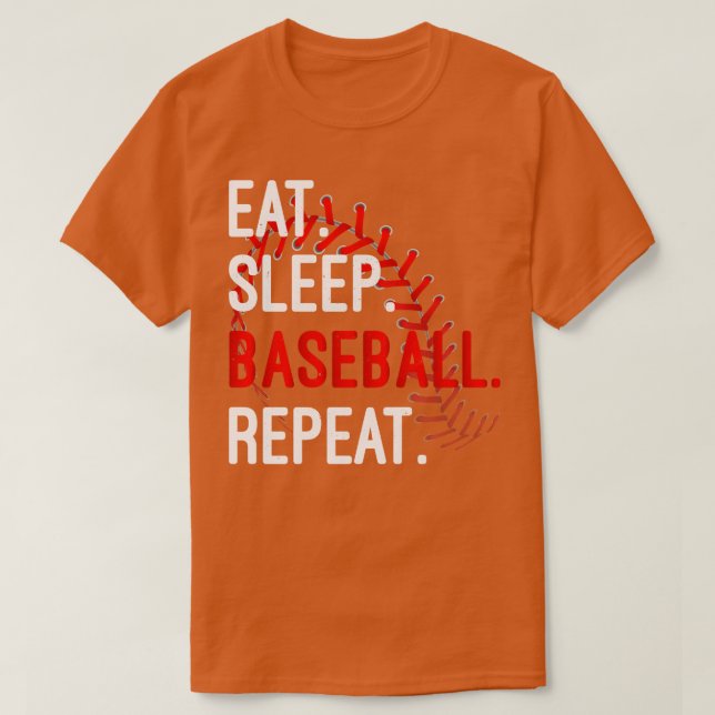 T-shirt Mangez Sleep Baseball Répéter Drôle Pour Les Amate (Design devant)