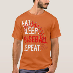 T-shirt Mangez Sleep Baseball Répéter Drôle Pour Les Amate