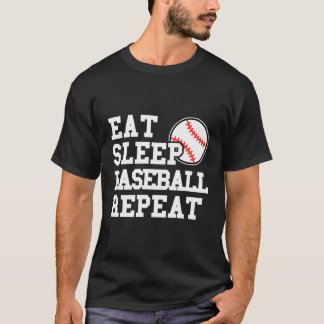 T-shirt Mangez Sleep Baseball Répéter Funny Baseball Playe