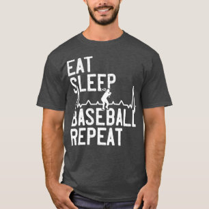 T-shirt Mangez Sleep Baseball Répéter Funny Baseball Playe