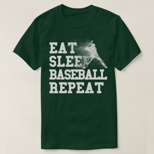 T-shirt Mangez Sleep Baseball Répéter Funny Baseball Vinta (Design devant)