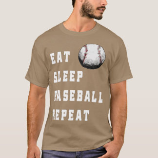 T-shirt Mangez Sleep Baseball Répéter Funny Players De Bas