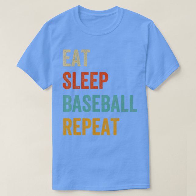 T-shirt Mangez Sleep Baseball Répéter Funny Sport Player V (Design devant)