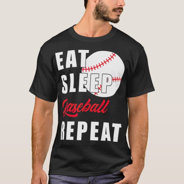 T-shirt Mangez Sleep Baseball Répéter usa sandlot (Devant)