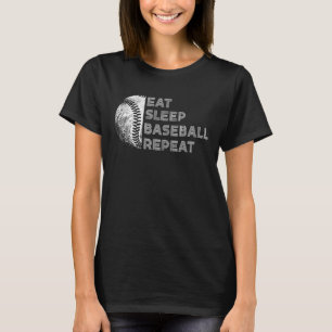 T-shirt Mangez Sleep Baseball Répétez Baseball Player Base