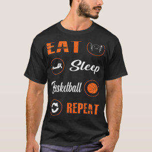 T-shirt Mangez Sleep Basketball Répéter Basketball Joueurs