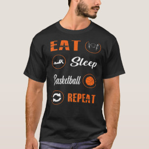 T-shirt Mangez Sleep Basketball Répéter Basketball Joueurs