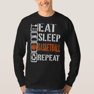 T-shirt Mangez Sleep Basketball Répéter Basketball Joueurs