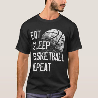 T-shirt Mangez Sleep Basketball Répéter Chemise Pour Homme