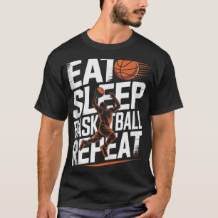 T-shirt Mangez Sleep Basketball Répéter, Joueur, Garçons,