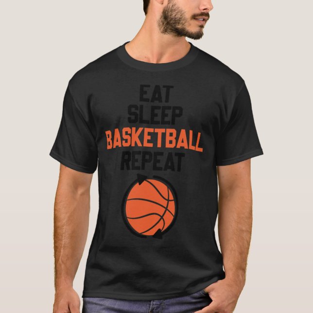 T-shirt Mangez Sleep Basketball Répéter le ventilateur de  (Devant)