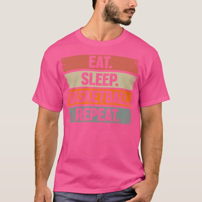 T-shirt Mangez Sleep Basketball Répéter Lecteur de basket- (Devant)