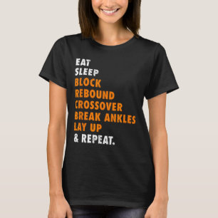 T-shirt Mangez Sleep Basketball Répéter un cadeau amusant