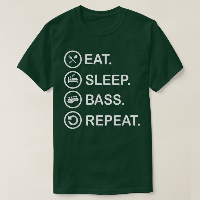 T-shirt Mangez Sleep Basse Répéter Funny Basse Guitare 666 (Design devant)