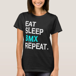 T-shirt Mangez Sleep BMX Répéter course vélo pour femmes H
