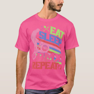 T-shirt Mangez Sleep Bmx Répéter Funny Bmx Rider Vélo Moto