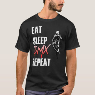 T-shirt Mangez Sleep Bmx Répéter Vélo Vélo Vélo Vélo Vélo
