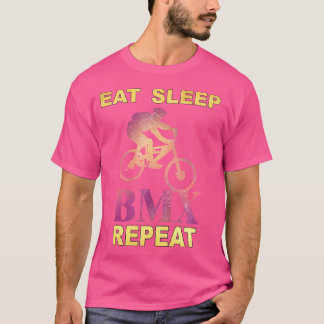 T-shirt Mangez Sleep Bmx Répéter Vélo Vélo Vélo Vélo Vélo 