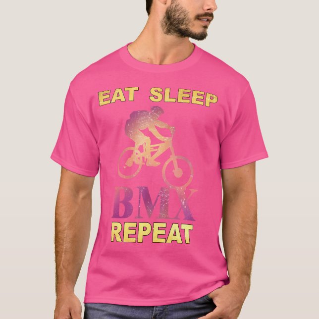 T-shirt Mangez Sleep Bmx Répéter Vélo Vélo Vélo Vélo Vélo  (Devant)