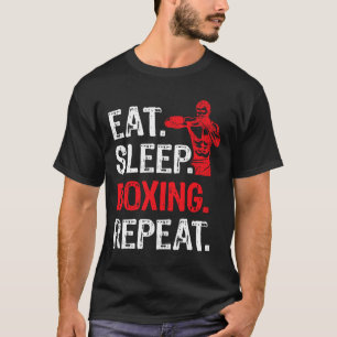 T-shirt Mangez Sleep Boxing Répétez Boxer Joueur Drôle