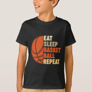 T-shirt Mangez Sleep Bysketbyll Répéter Pour Le Joueur Vin