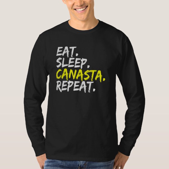 T-shirt Mangez Sleep Canasta Repeat Card Jeu (Devant)
